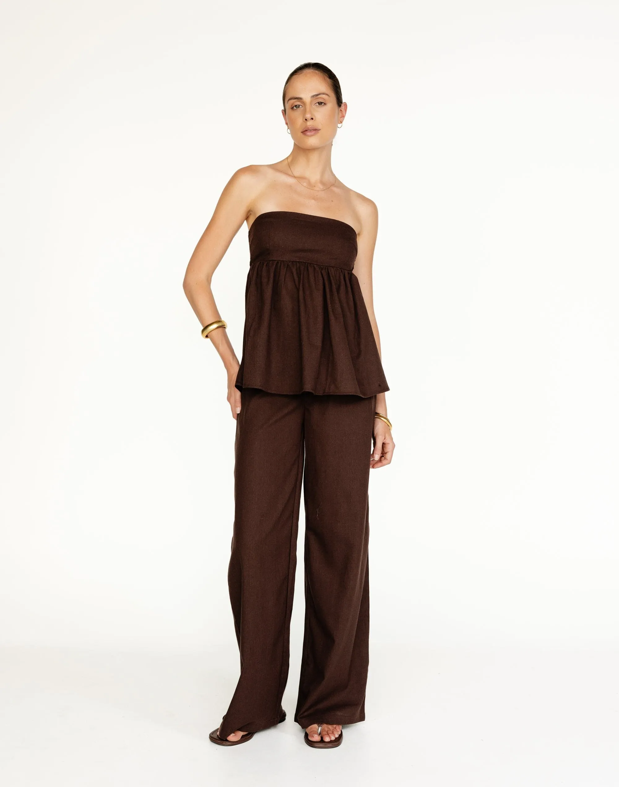 Tarsha Linen Pants (Chocolate)