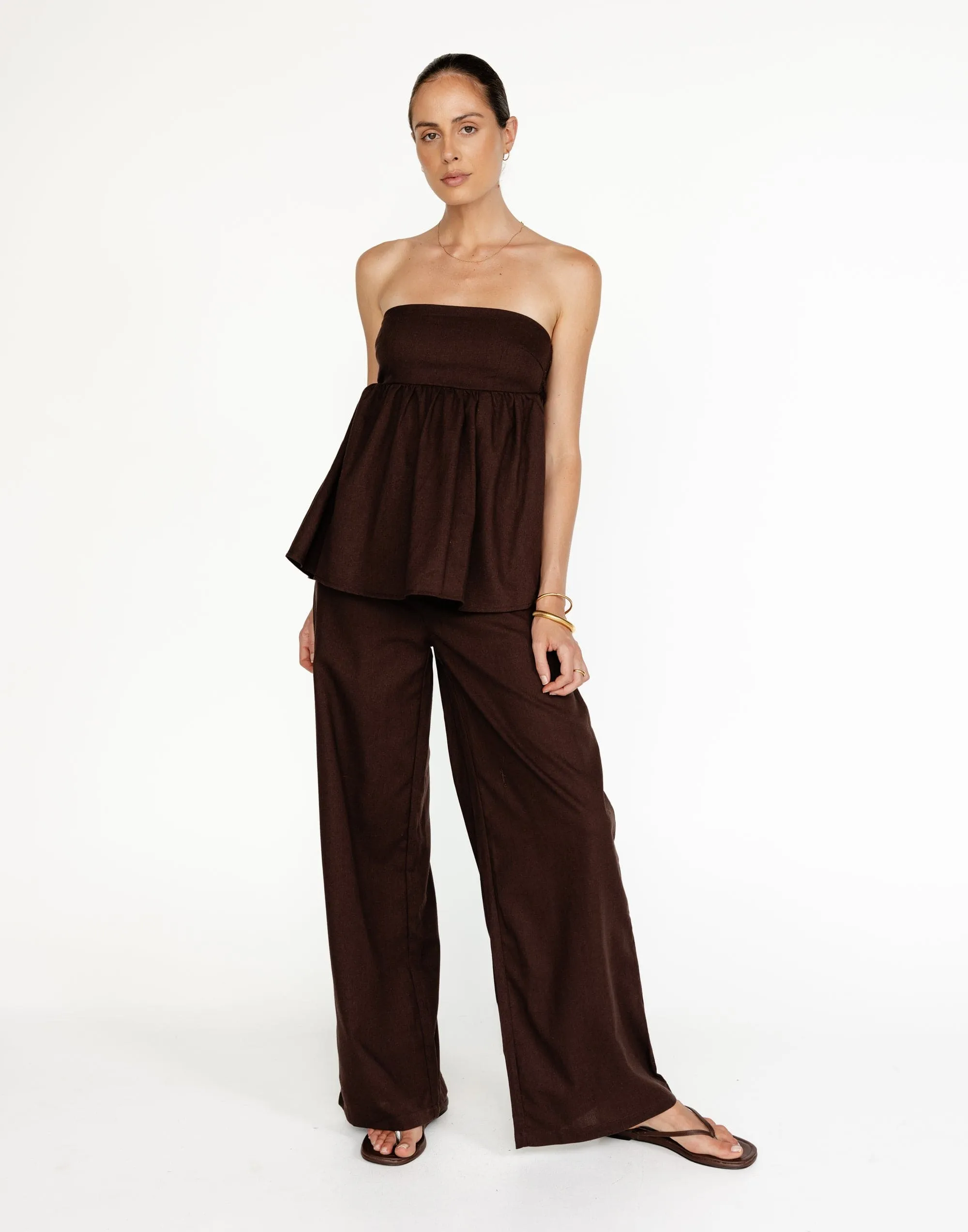 Tarsha Linen Pants (Chocolate)