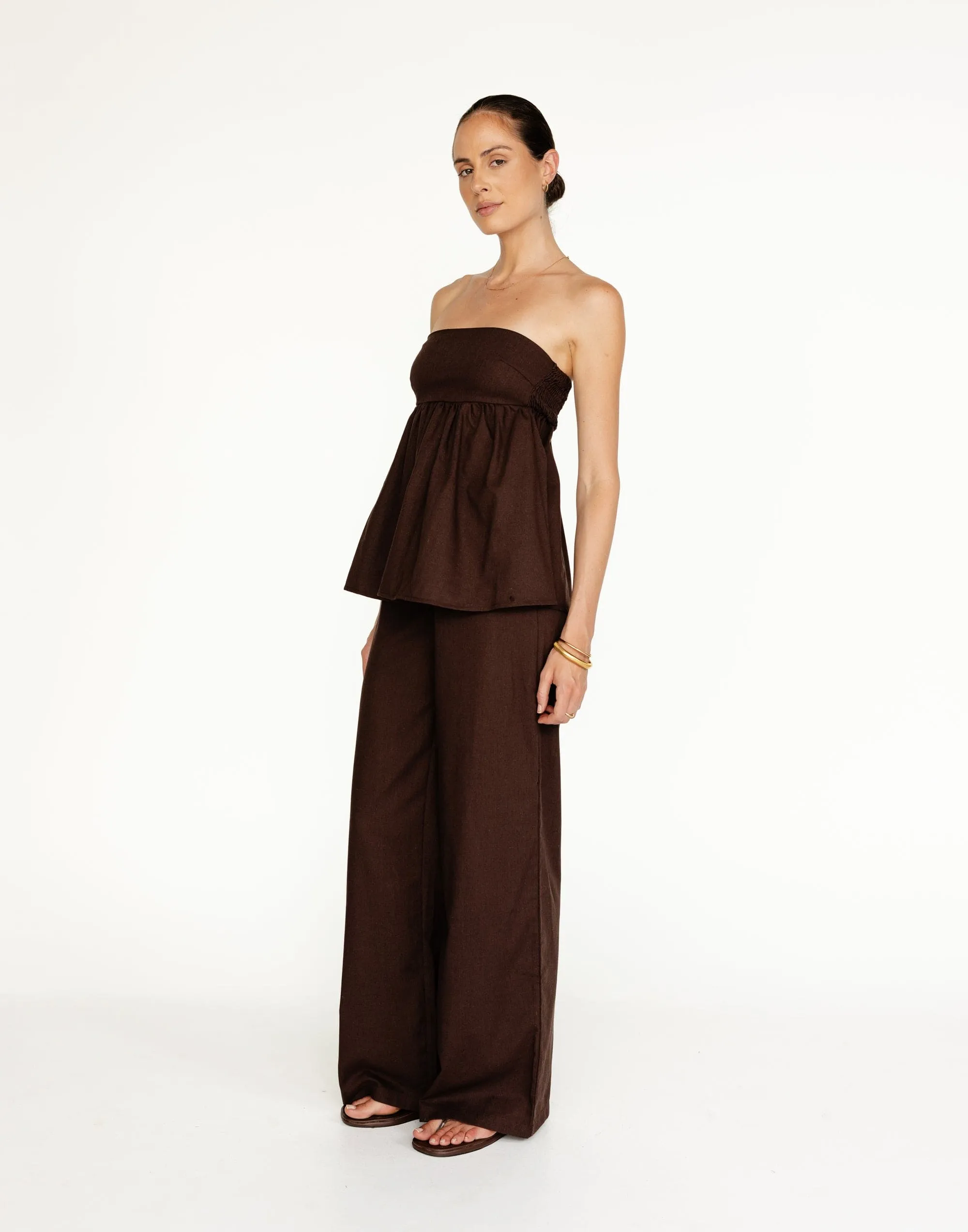 Tarsha Linen Pants (Chocolate)