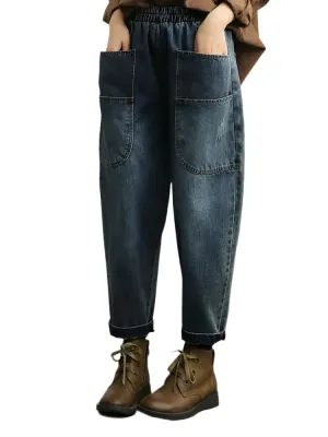 TEEK - Baggy Korean Waist Harem Jeans