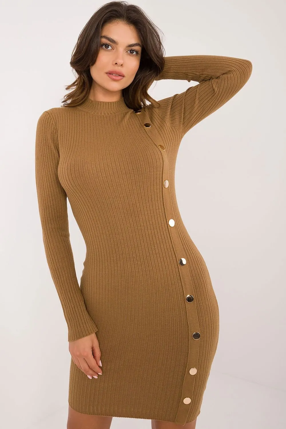 TEEK - Button Drop Long Sleeve Dress