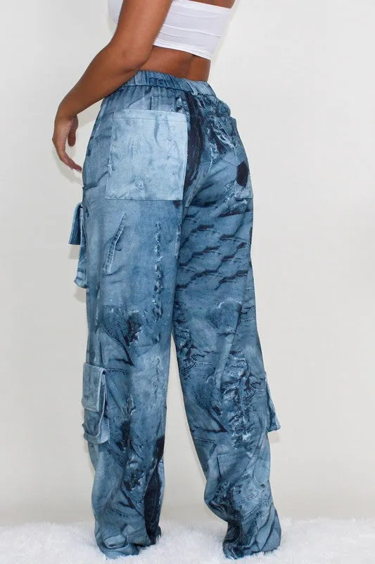 TEEK - TIE DYE PRINT CARGO CASUAL PANTS