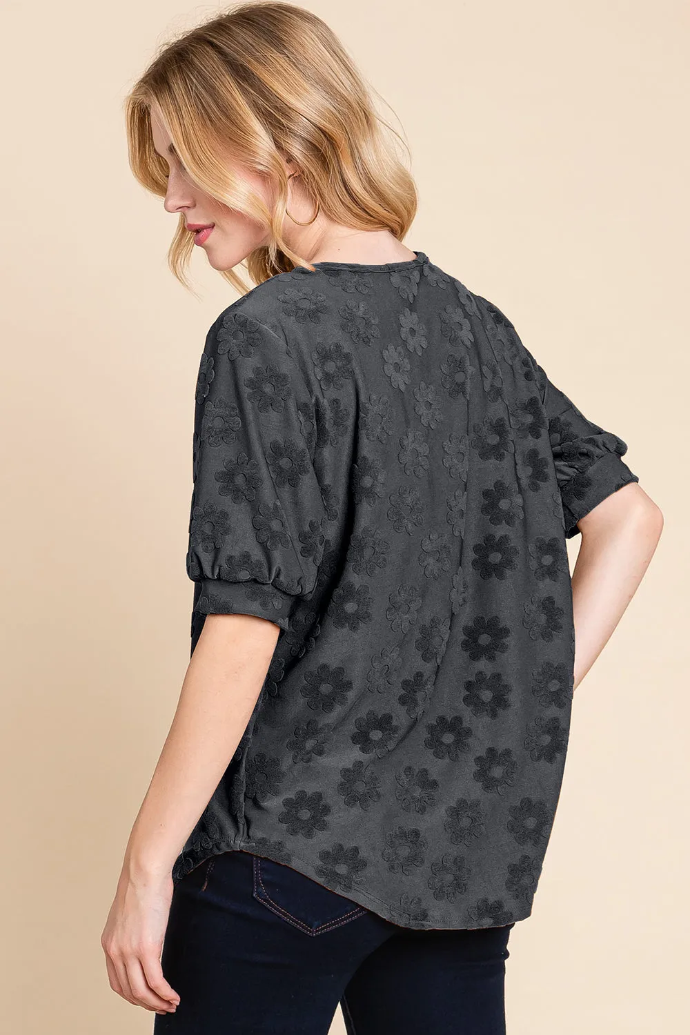 Textured Floral Pattern Top