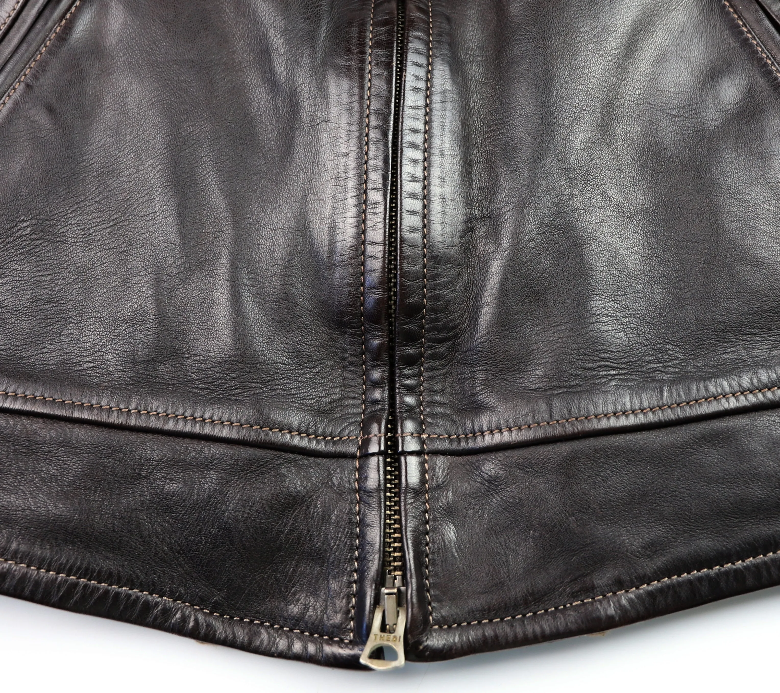 Thedi Markos Zip-Up Shawl Collar Jacket, size XL, Dark Brown Horsehide