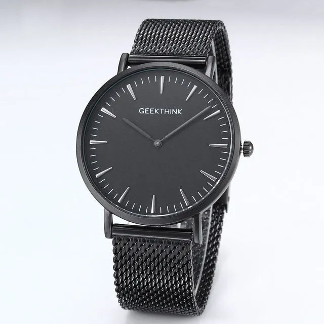 Top Brand Luxury Quartz Watch men Casual Black Japan quartz-watch stainless steel Wooden Face ultra thin clock male Relogio New