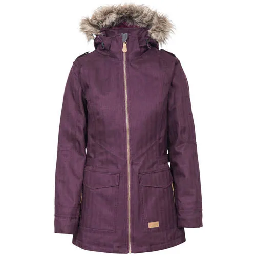 Trespass Ladies Everyday Padded Jacket | Waterproof & Windproof | Long Length | Removable Hood | Multiple Colors & Sizes