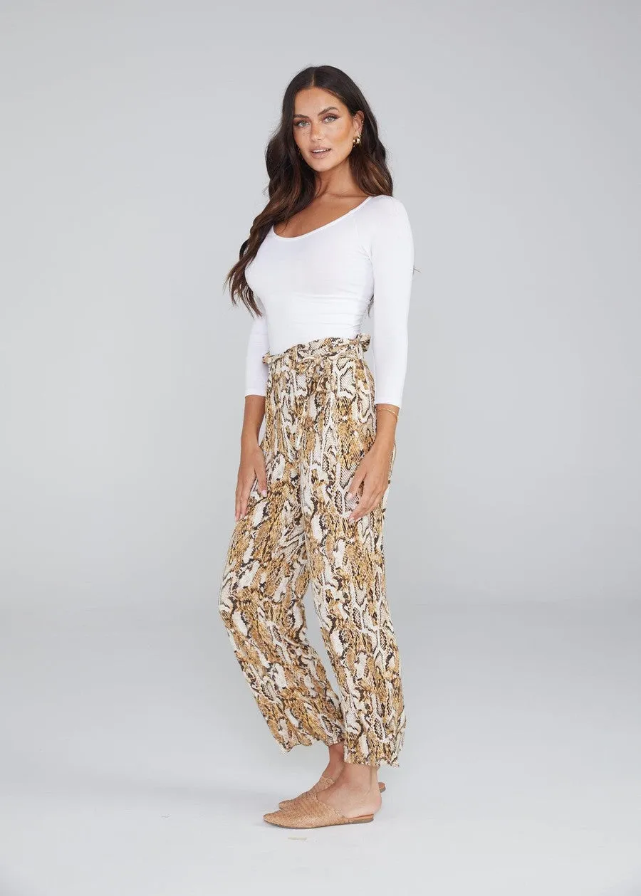 Tyler Bamboo Paperbag Pant - Snake