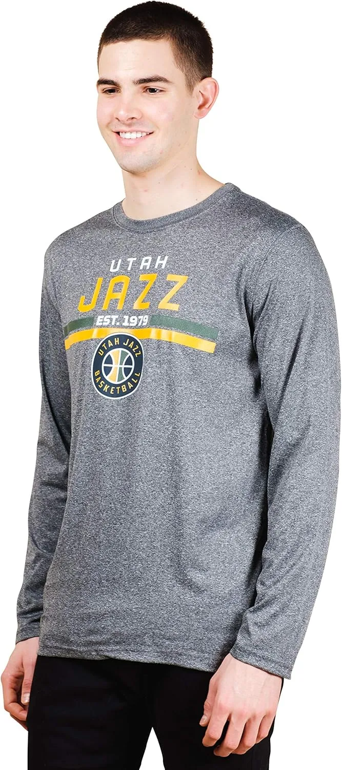 Ultra Game NBA Official Men's Active Long Sleeve Pullover T-Shirt, Utah Jazz|Utah Jazz