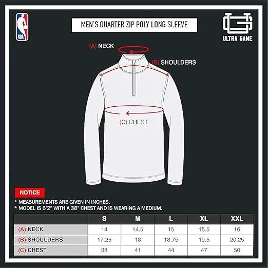 Ultra Game NBA Official Men’s Quarter Zip Long Sleeve Pullover T-Shirt - Unisex Boston Celtics|Boston Celtics