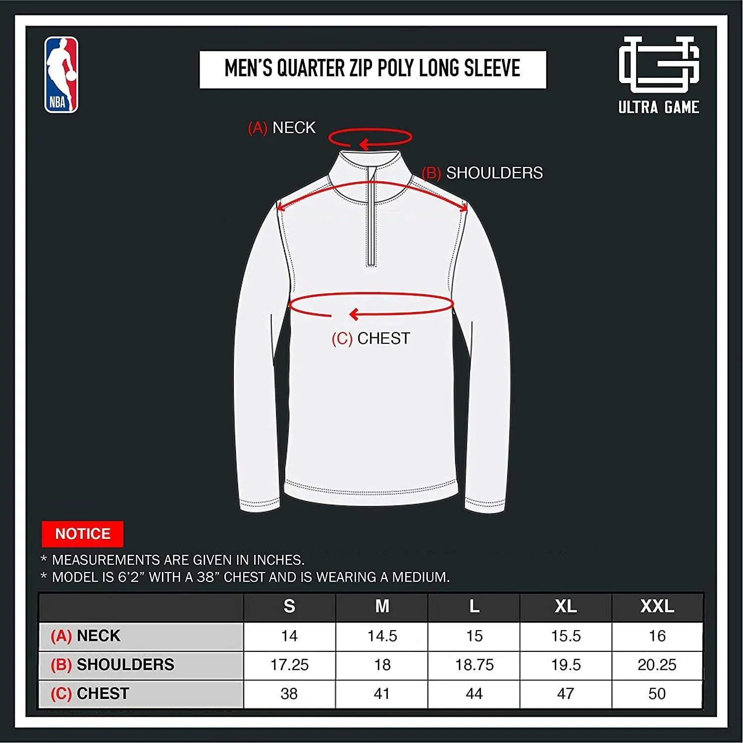 Ultra Game NBA Official Men’s Quarter Zip Long Sleeve Pullover T-Shirt - Unisex Dallas Mavericks|Dallas Mavericks