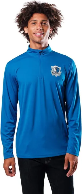 Ultra Game NBA Official Men’s Quarter Zip Long Sleeve Pullover T-Shirt - Unisex Dallas Mavericks|Dallas Mavericks