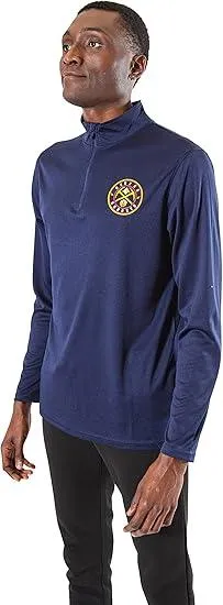 Ultra Game NBA Official Men’s Quarter Zip Long Sleeve Pullover T-Shirt - Unisex Indiana Pacers|Indiana Pacers