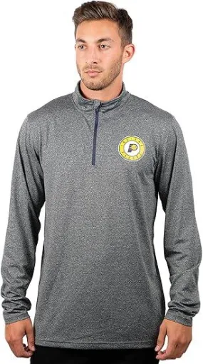 Ultra Game NBA Official Men’s Quarter Zip Long Sleeve Pullover T-Shirt - Unisex Indiana Pacers|Indiana Pacers