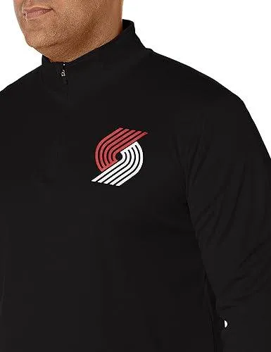 Ultra Game NBA Official Men’s Quarter Zip Long Sleeve Pullover T-Shirt - Unisex Portland Trail Blazers|Portland Trail Blazers