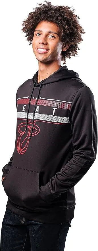 Ultra Game NBA Official Men’s Super Soft Midtown Hoodie Pullover Sweatshirt - Unisex, Miami Heat|Miami Heat