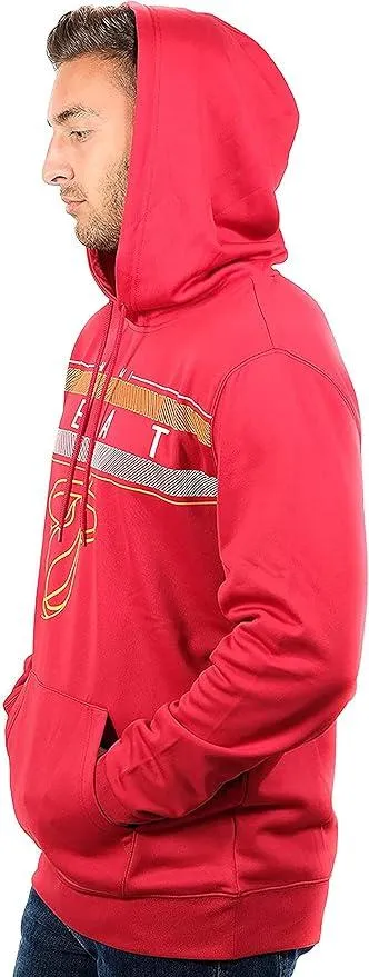 Ultra Game NBA Official Men’s Super Soft Midtown Hoodie Pullover Sweatshirt - Unisex, Miami Heat|Miami Heat