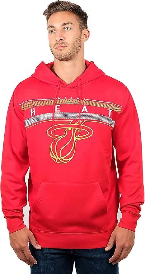 Ultra Game NBA Official Men’s Super Soft Midtown Hoodie Pullover Sweatshirt - Unisex, Miami Heat|Miami Heat