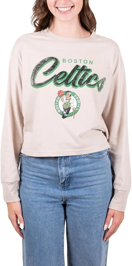 Ultra Game NBA Official Women's Super-Soft Crop Top Shirt, Boston Celtics|Boston Celtics