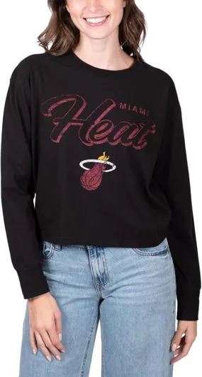 Ultra Game NBA Official Women's Super-Soft Crop Top Shirt, Miami Heat|Miami Heat