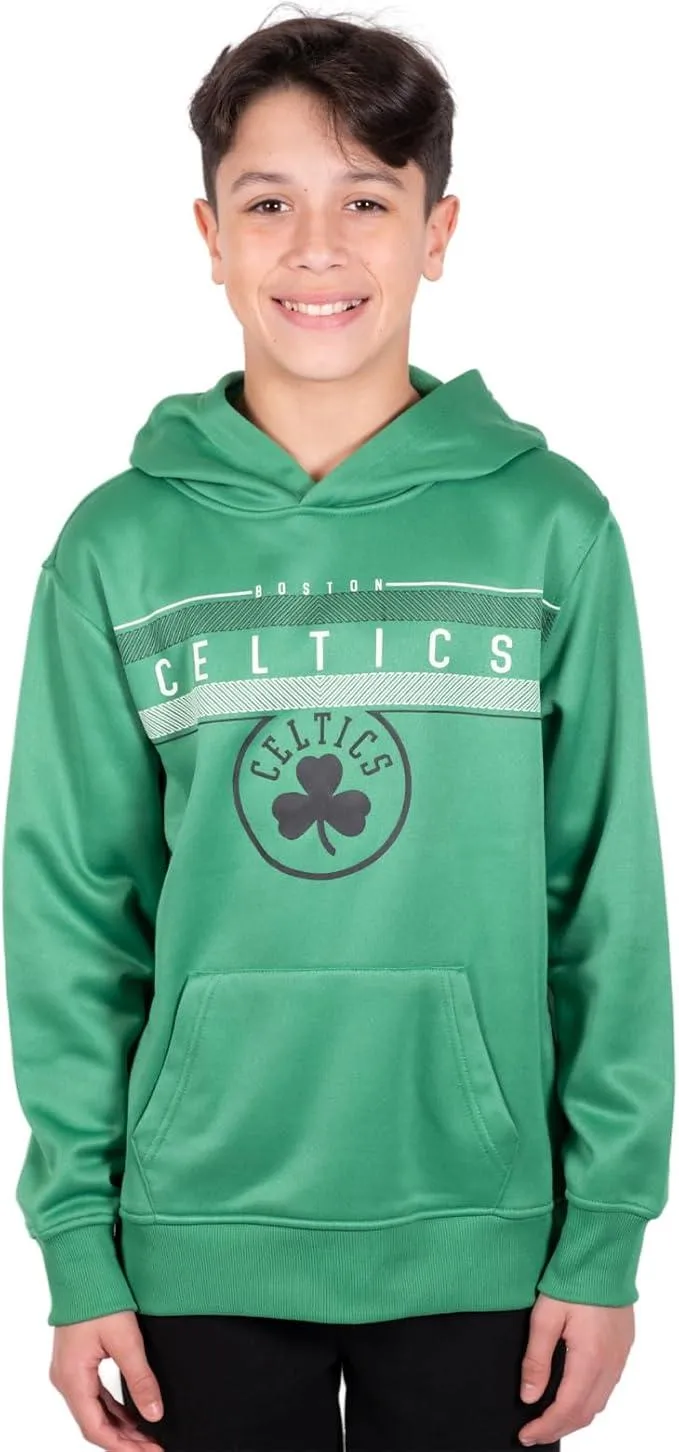 Ultra Game NBA Official Youth  Super Soft Showtime Pullover Hoodie Sweatshirt, Boston Celtics, Team Color|Boston Celtics