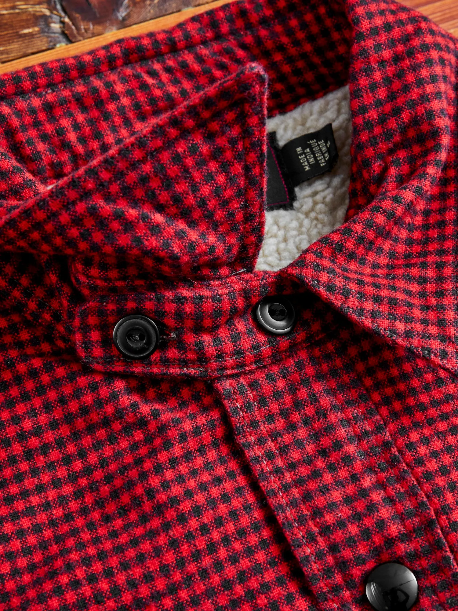 Vermont Lined Overshirt in Red Black