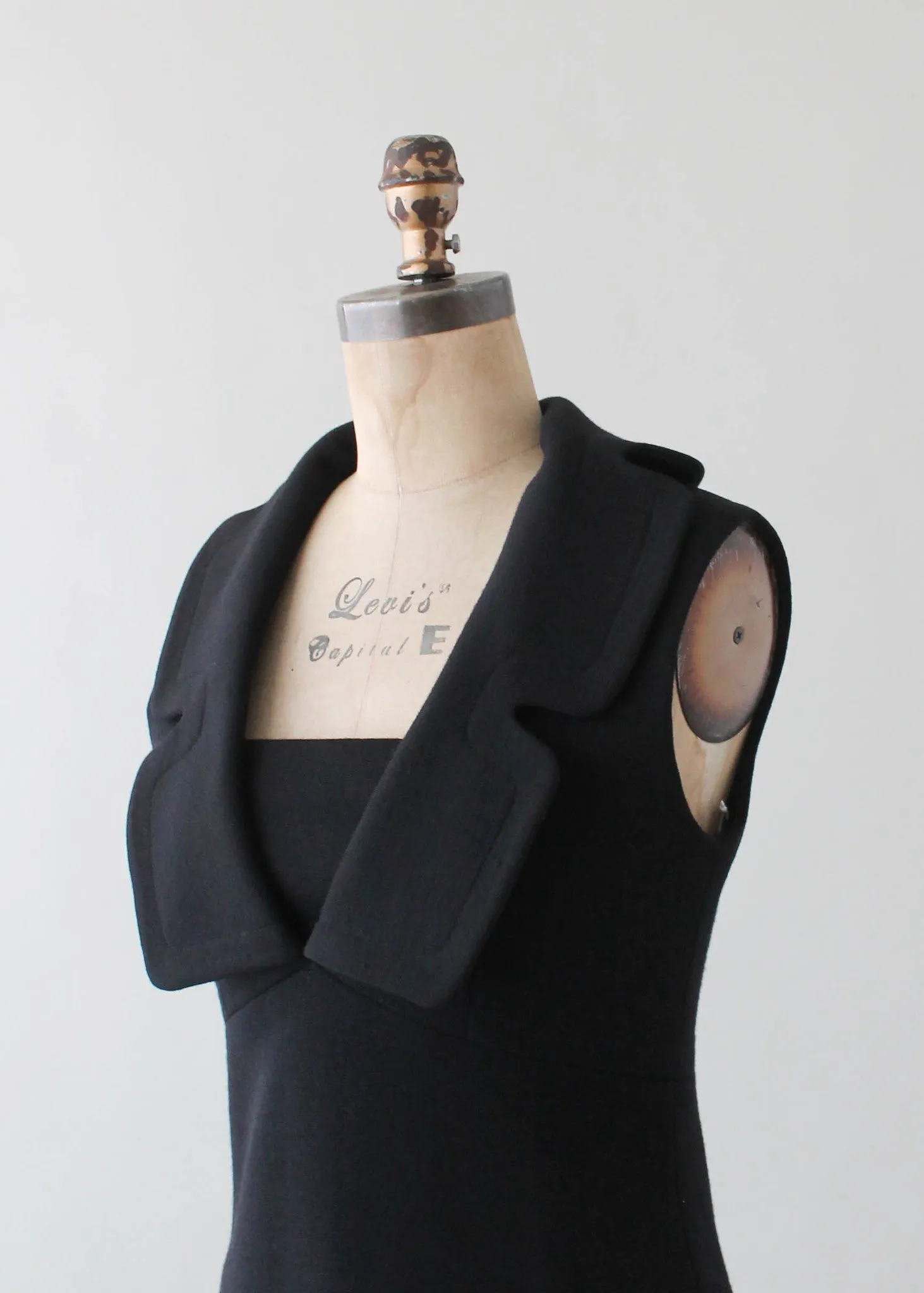 Vintage 1960s Pierre Cardin Minimalist Wool Dress