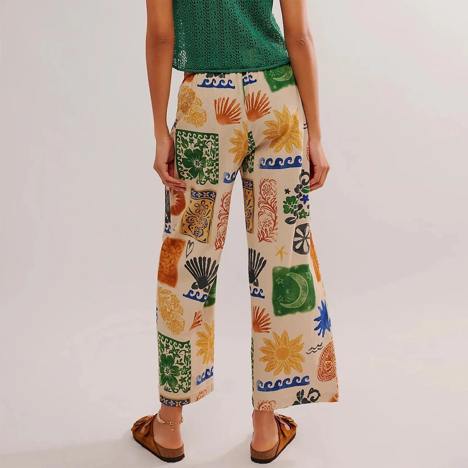 Vintage Printed Loose Long Casual Daily Streetwear Bohemian Pants