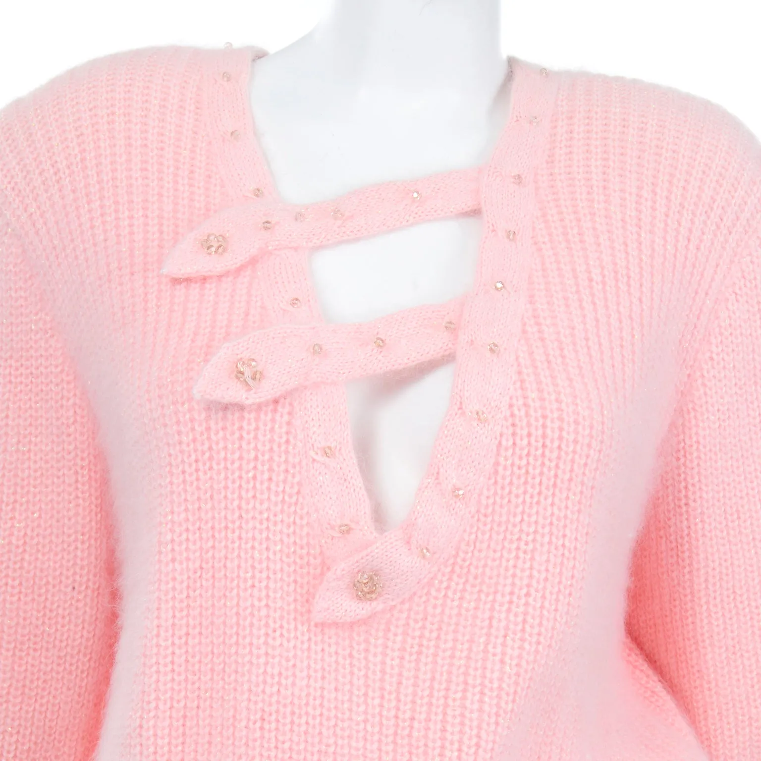 Vintage Ricama Pink Angora & Lambswool Sweater