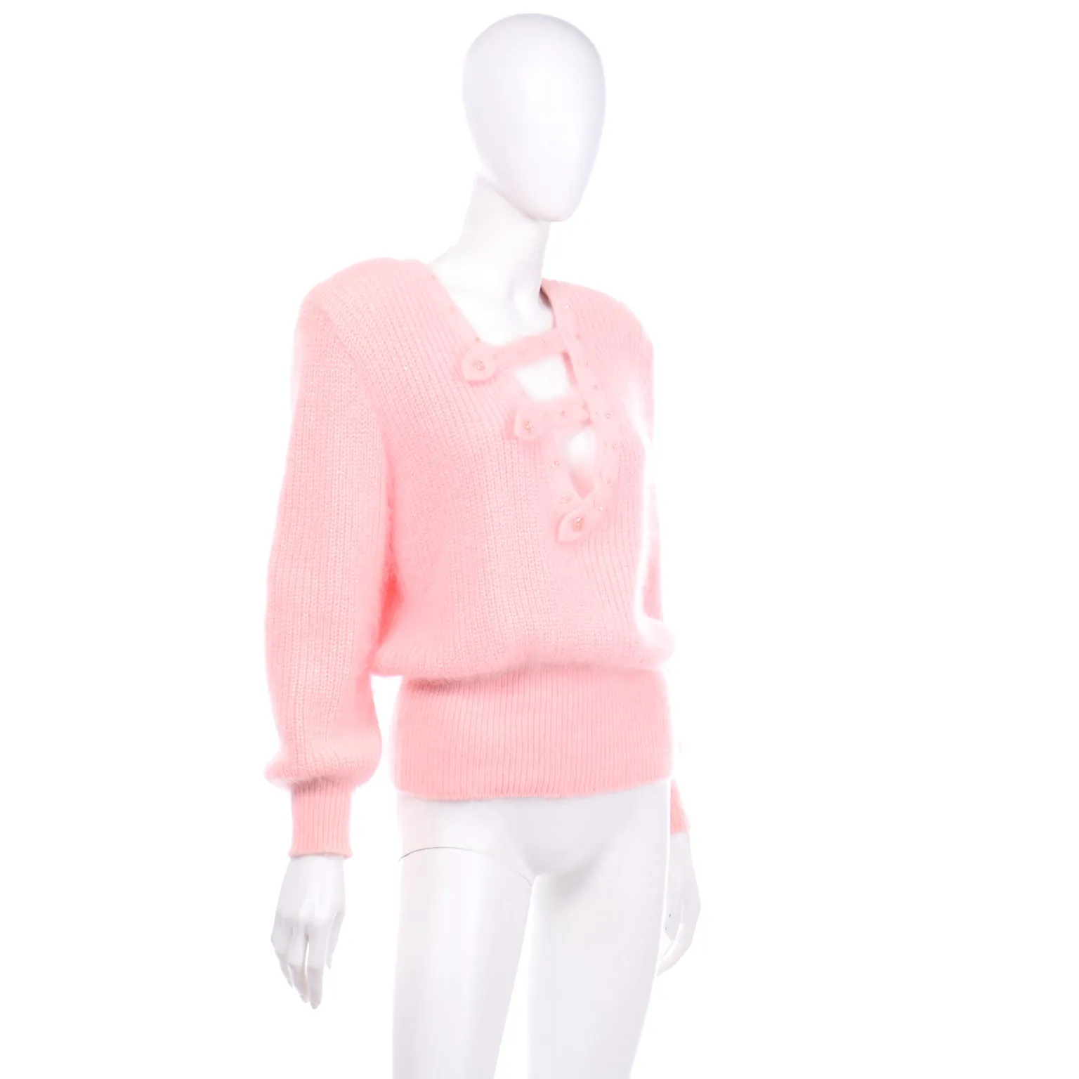 Vintage Ricama Pink Angora & Lambswool Sweater