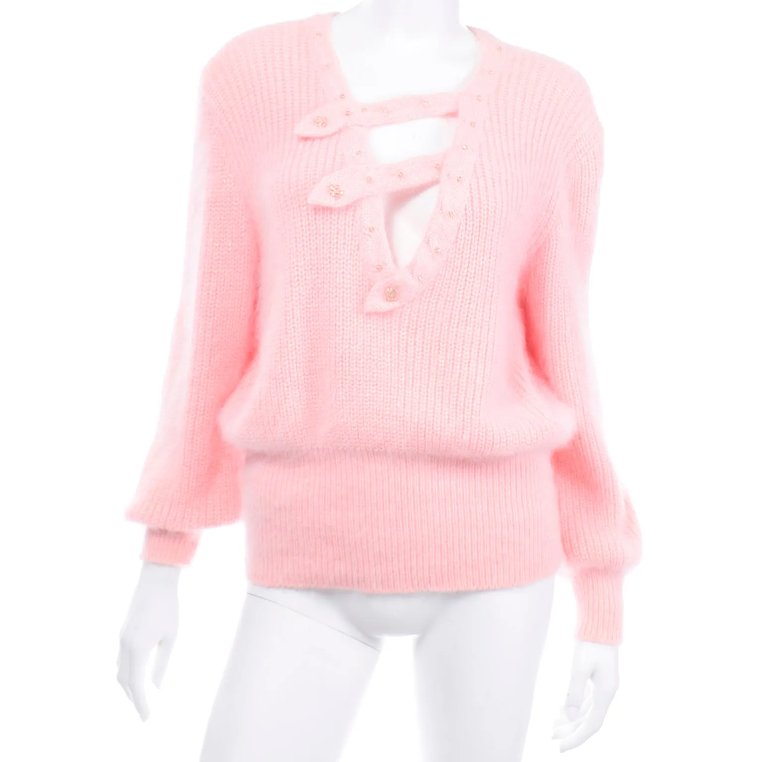 Vintage Ricama Pink Angora & Lambswool Sweater