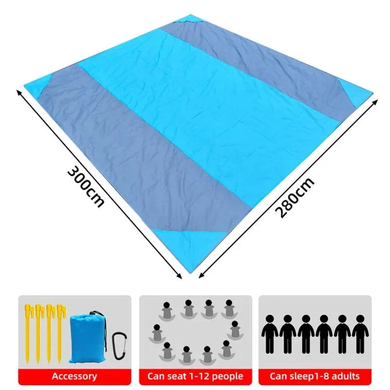 Waterproof Beach Mat: Extra Large Outdoor Camping Blanket – Sand-Free, Foldable, and Portable