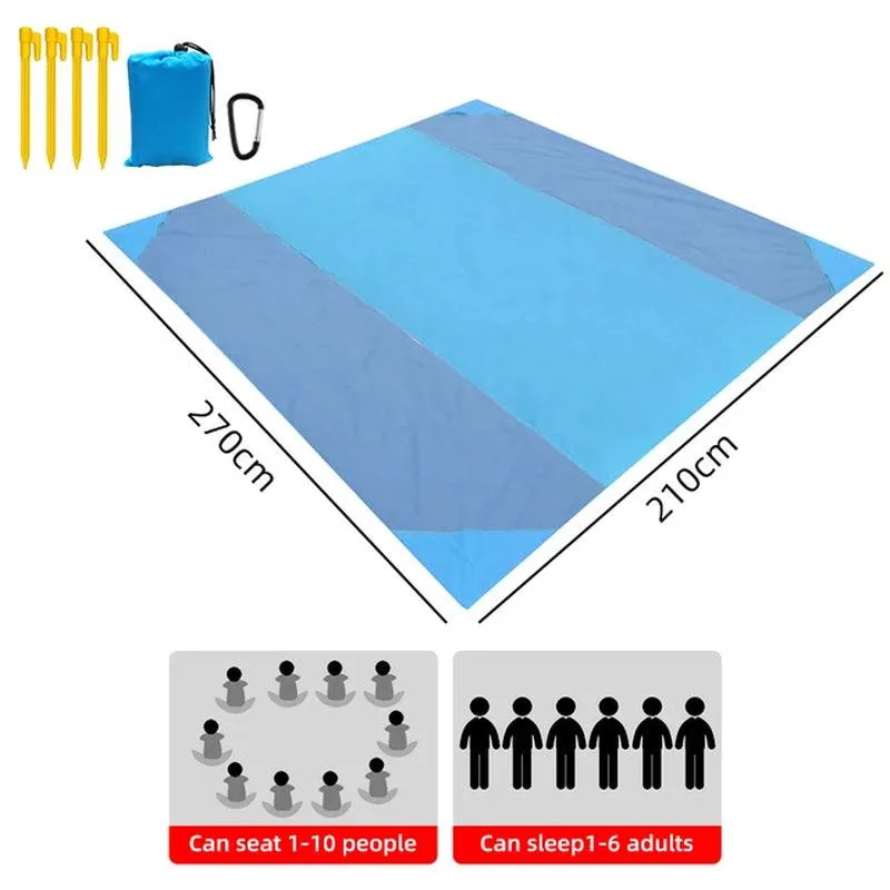 Waterproof Beach Mat: Extra Large Outdoor Camping Blanket – Sand-Free, Foldable, and Portable