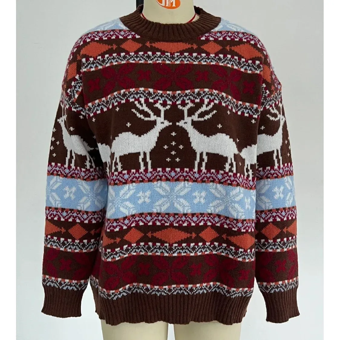 Wenkouban-Christmas Thanksgiving outfits_Casual Long Sleeve Knitted Pullover Basic Jersey Fashion Christmas Sweater