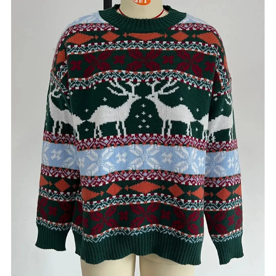 Wenkouban-Christmas Thanksgiving outfits_Casual Long Sleeve Knitted Pullover Basic Jersey Fashion Christmas Sweater