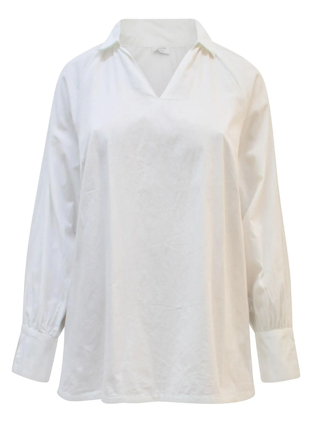 White Cotton Pullover Shirt