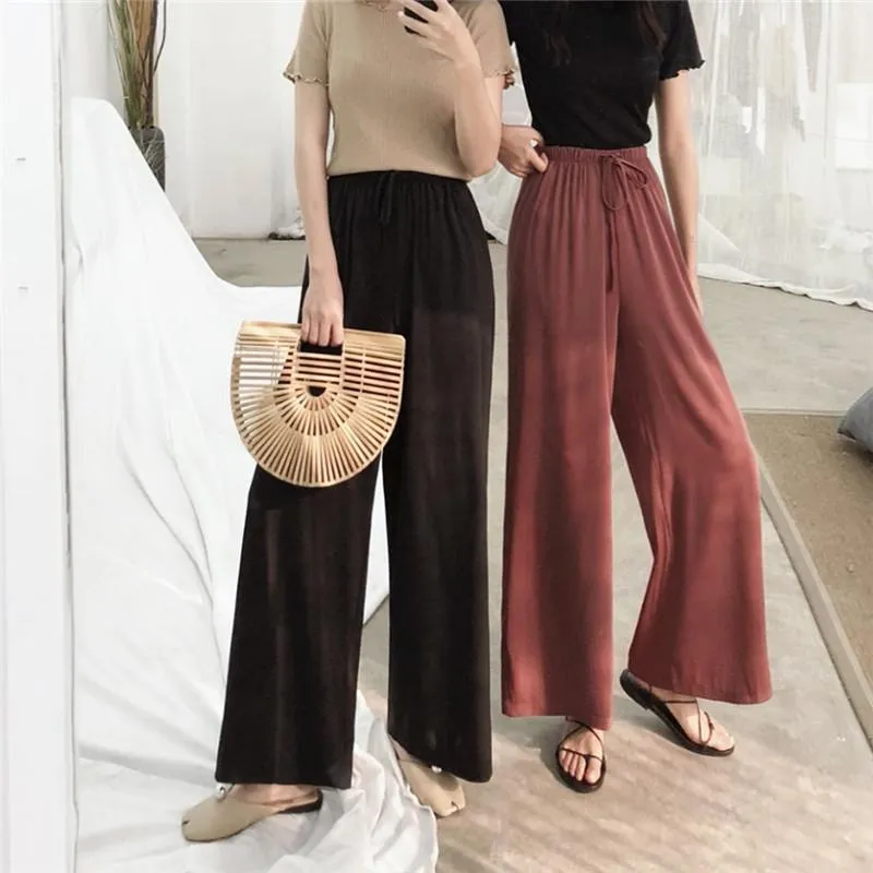 Wide Leg Casual High Waist Pants