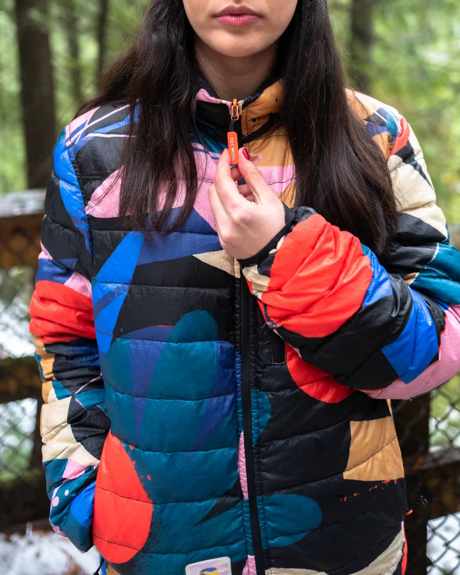 Women's Reversible Lightweight Puffer Jacket, Mixed Print & Black