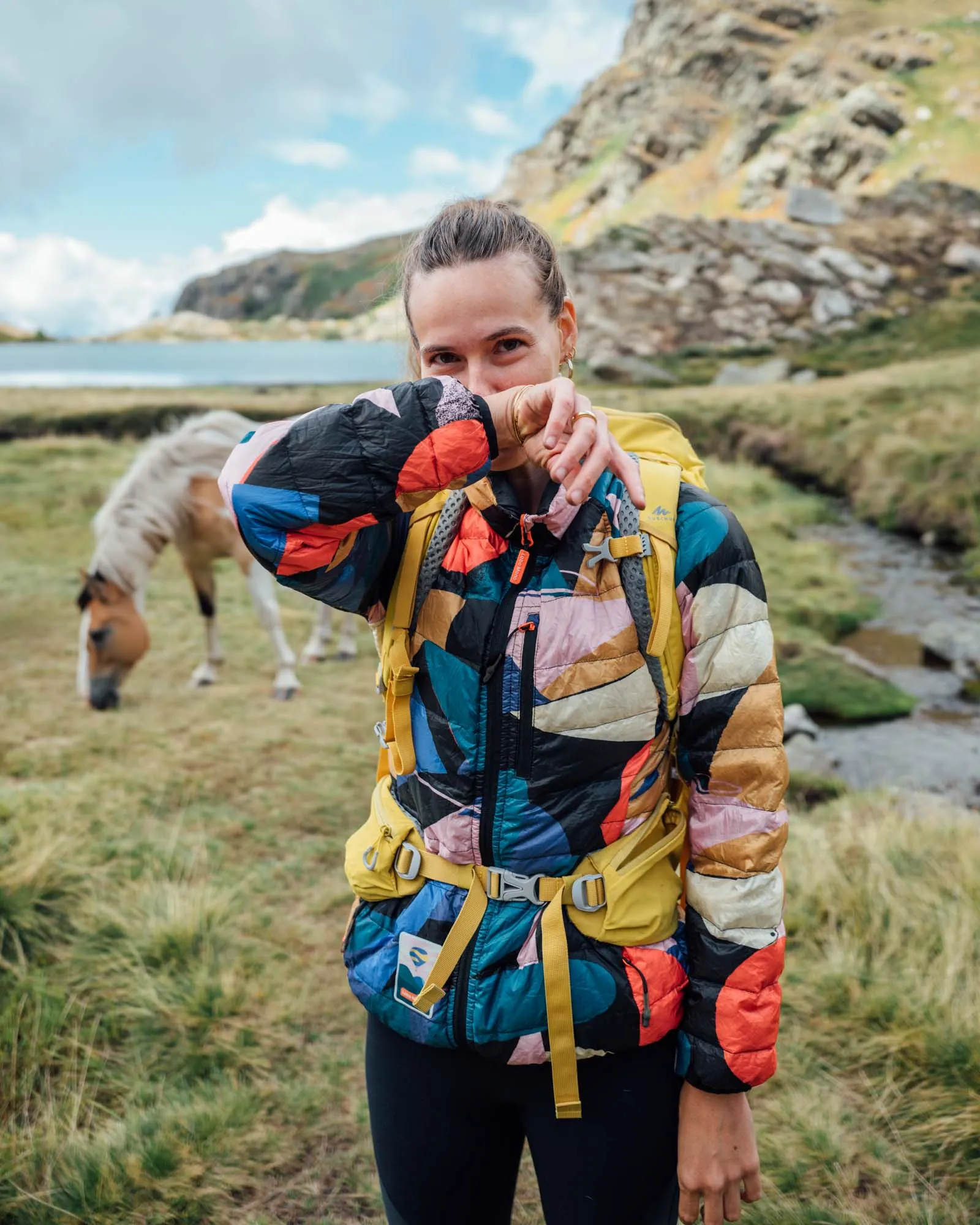 Women's Reversible Lightweight Puffer Jacket, Mixed Print & Black