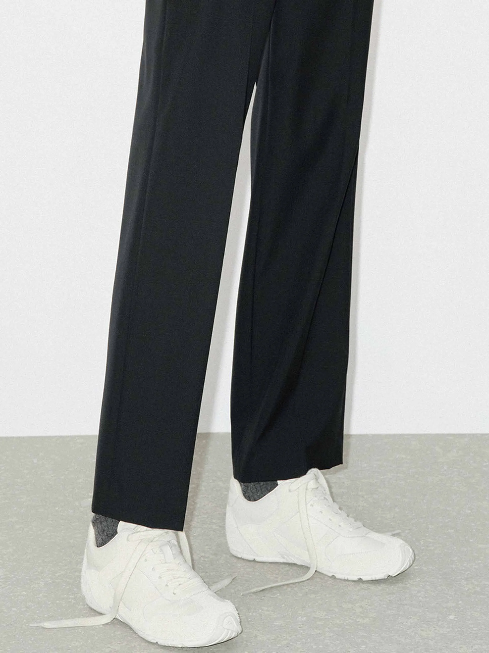 Wool Blend Tailored Ankle Pants