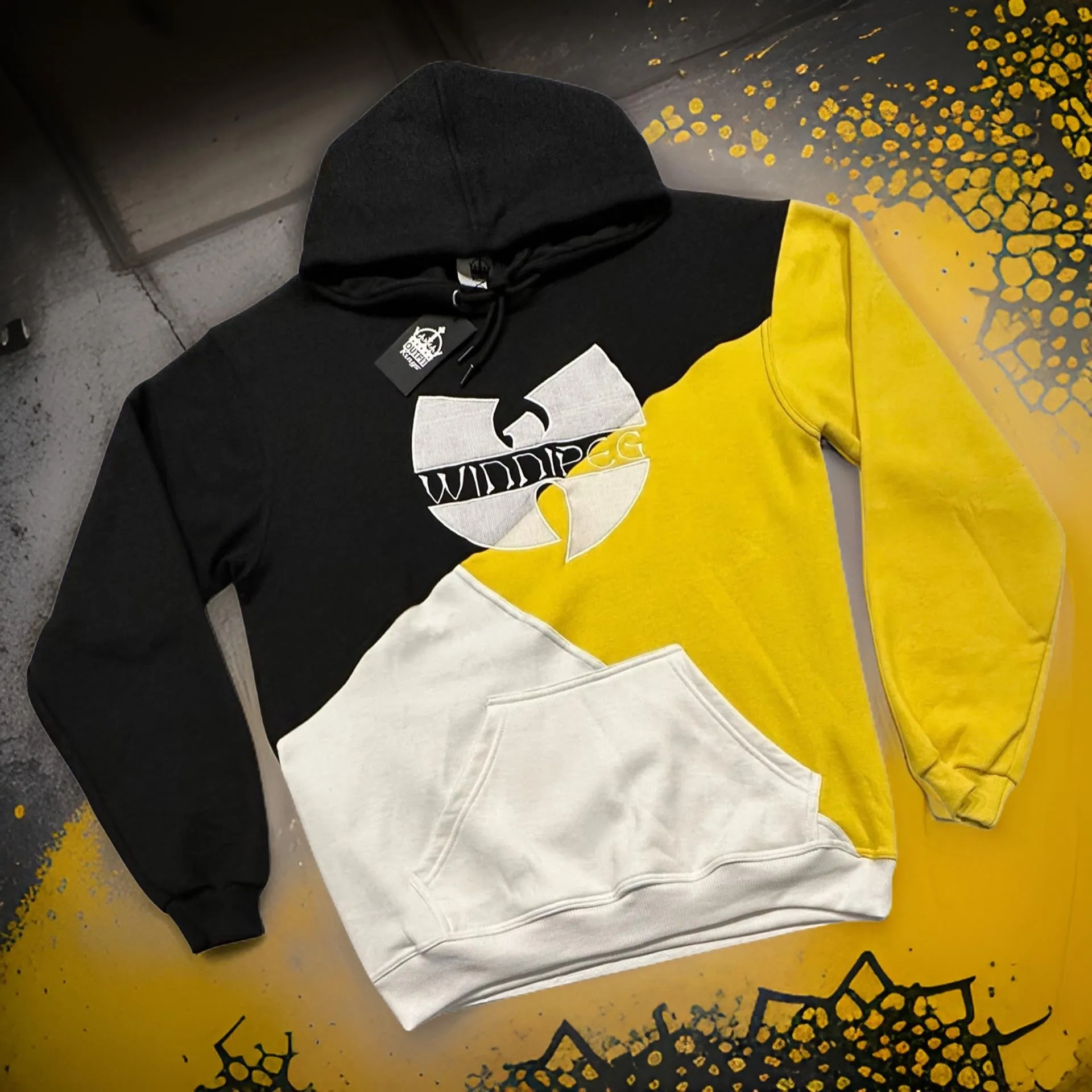 *WU-WINNIPEG* (3 TONE) PULLOVER HOODIES (EMBROIDERED LOGOS) (CUT & SEW)