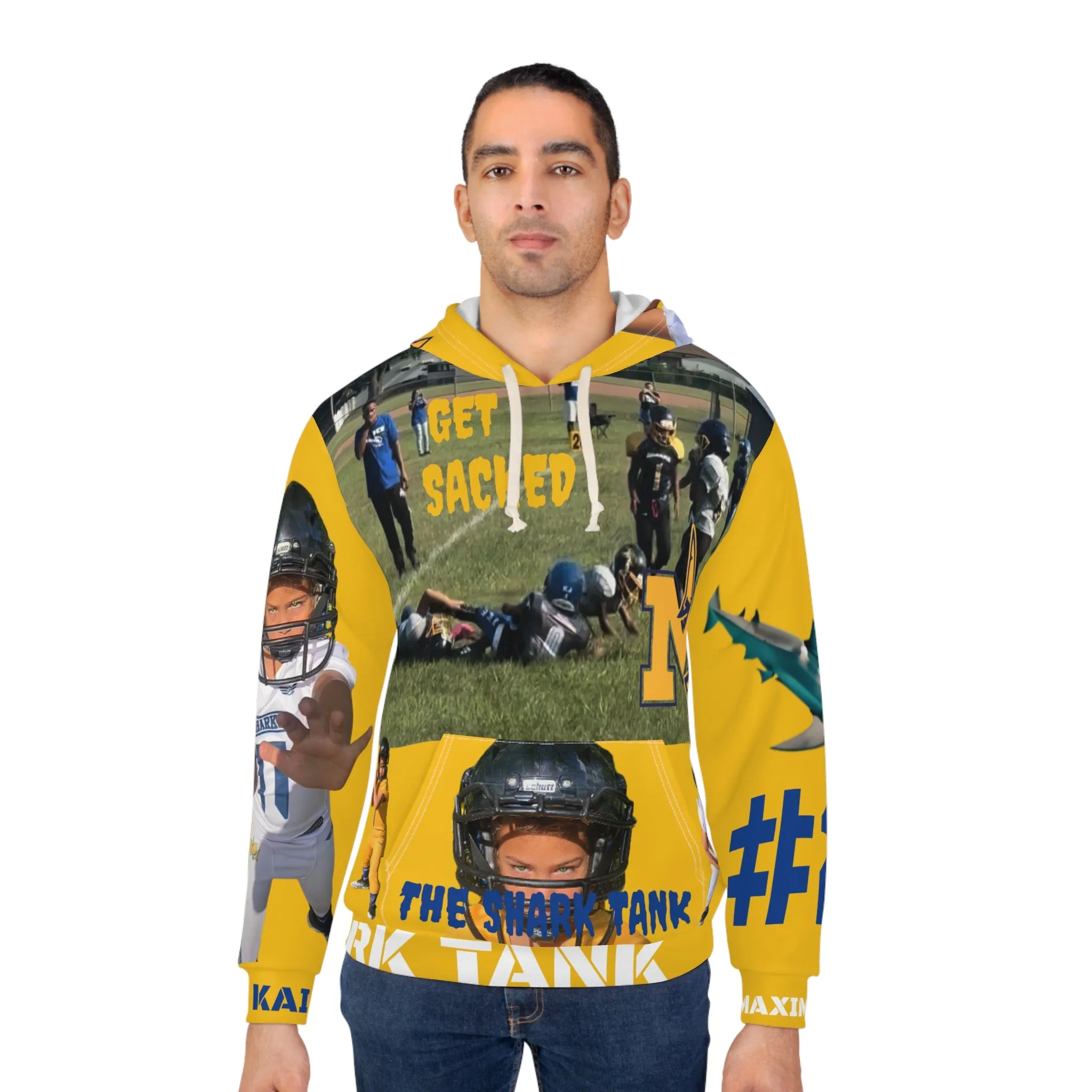 Yellow Kai The Shark Tank Unisex Pullover Hoodie (AOP)